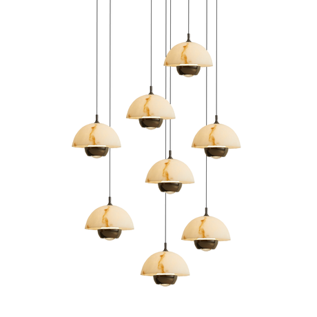 Modern Marble Pendant Light  Cascading 8-Head Staircase Chandelier - Product detail 6