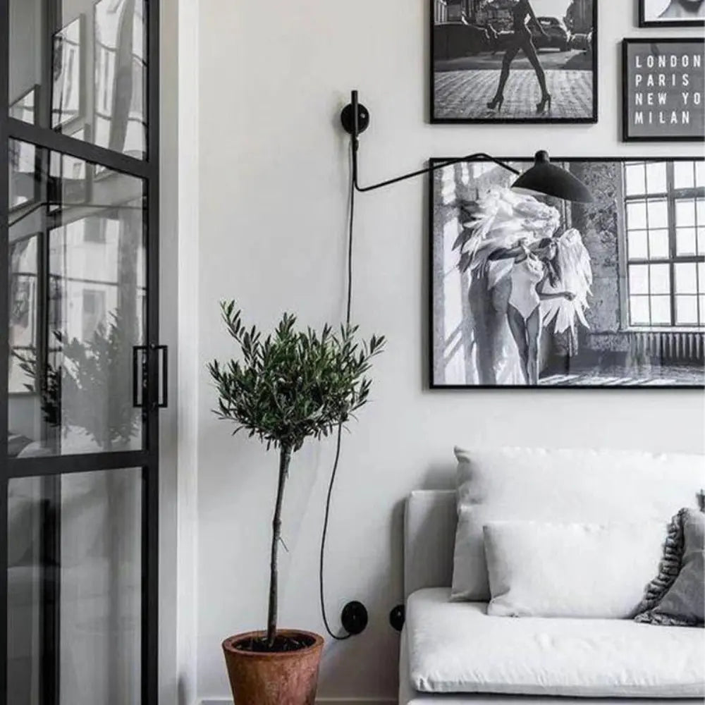 Modern Wall Light  Adjustable Arm Black Metal Sconce - Product detail 7