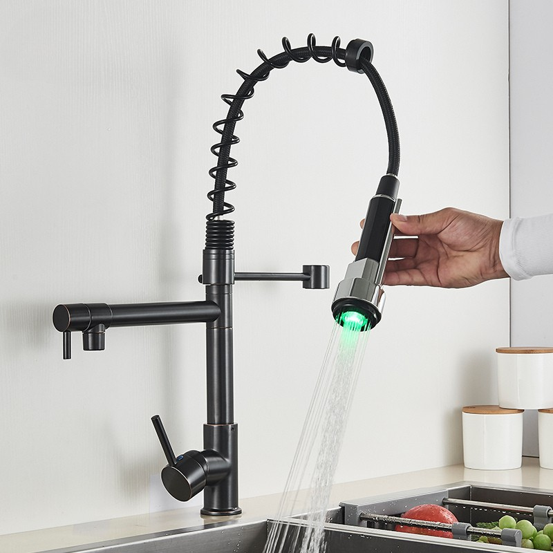 Professional Kitchen Faucet  LED Temperature Display Spring Spout - Product detail 9