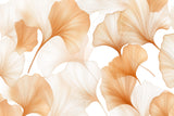 Ginkgo Mural Wallpaper | Terracotta Fan Leaves Pattern