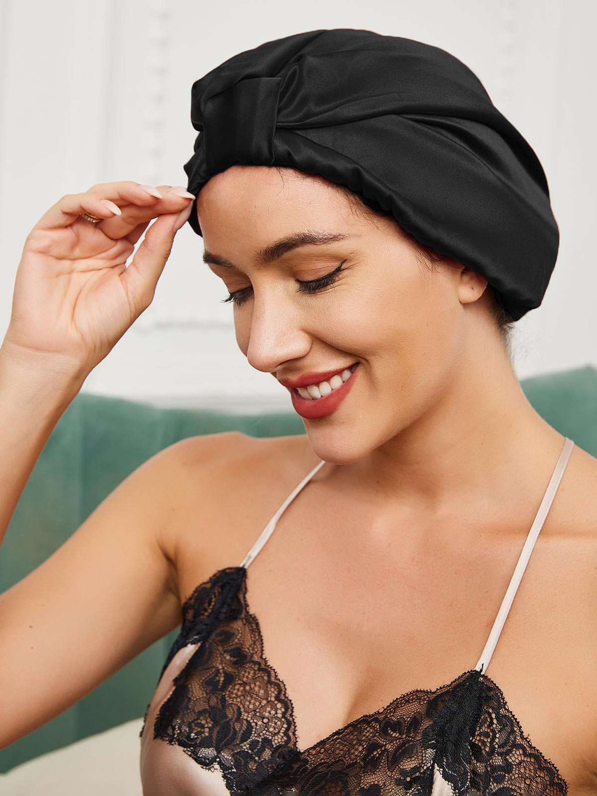 Silk Sleep Turban  Pure Mulberry Hair Protection Cap - Product detail 10