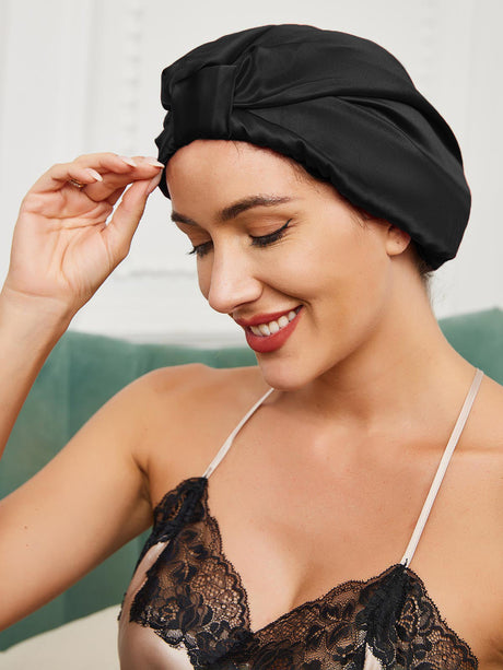 Silk Sleep Turban  Pure Mulberry Hair Protection Cap - Product detail 10
