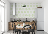Geometric Mural Wallpaper | Soft Green Circles Pattern