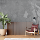 Geometric Mural Wallpaper | Modern Grey Linear Pattern