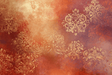 Baroque Mural Wallpaper | Terracotta and Gold Damask Pattern
