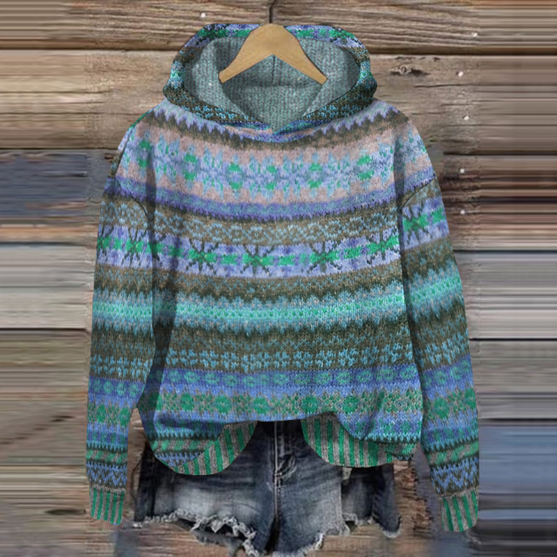 Nordic Winter Hoodie  Traditional Fair Isle Pattern - Product example