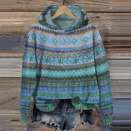 Nordic Winter Hoodie  Traditional Fair Isle Pattern - Product example