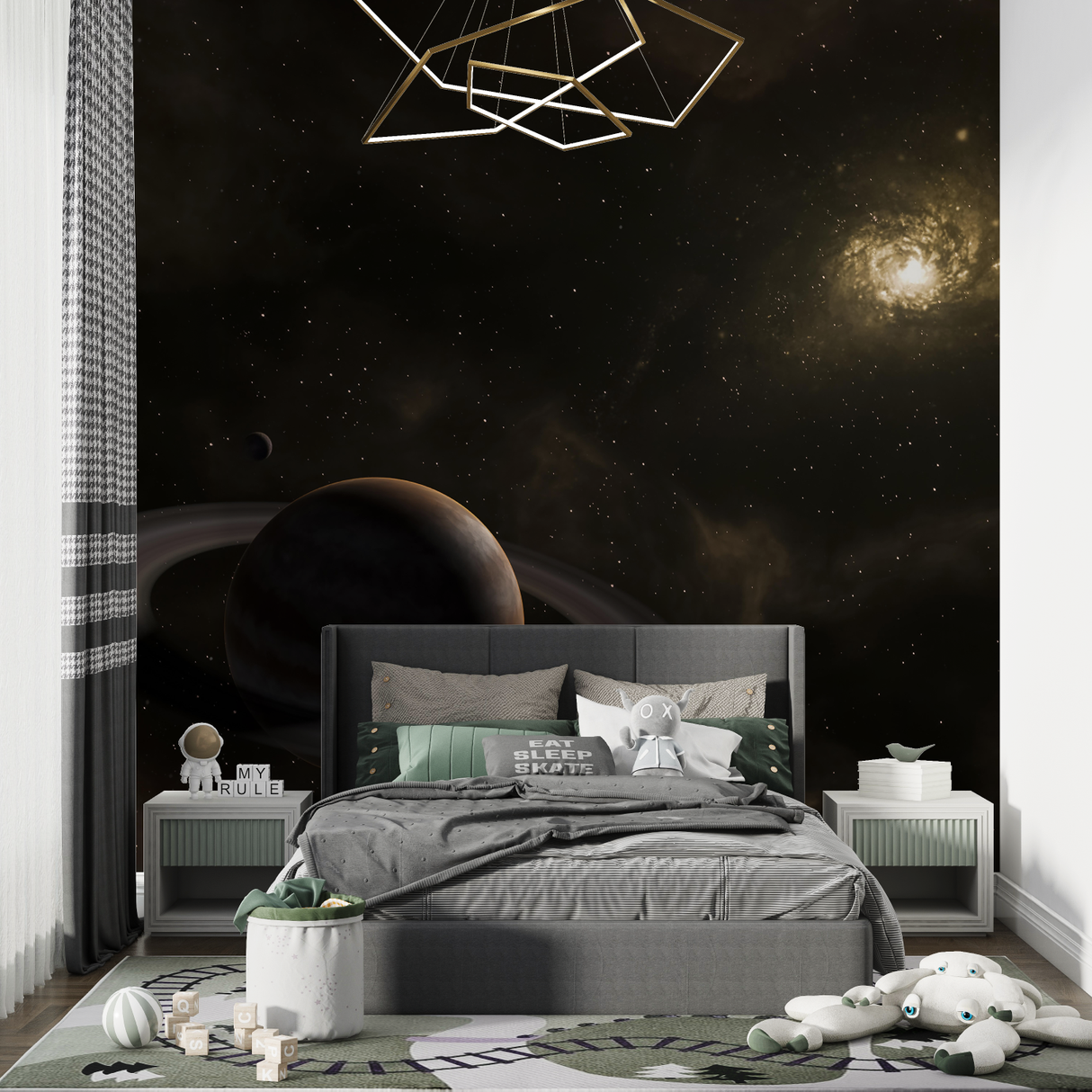 Space Mural Wallpaper | Saturn Galaxy View