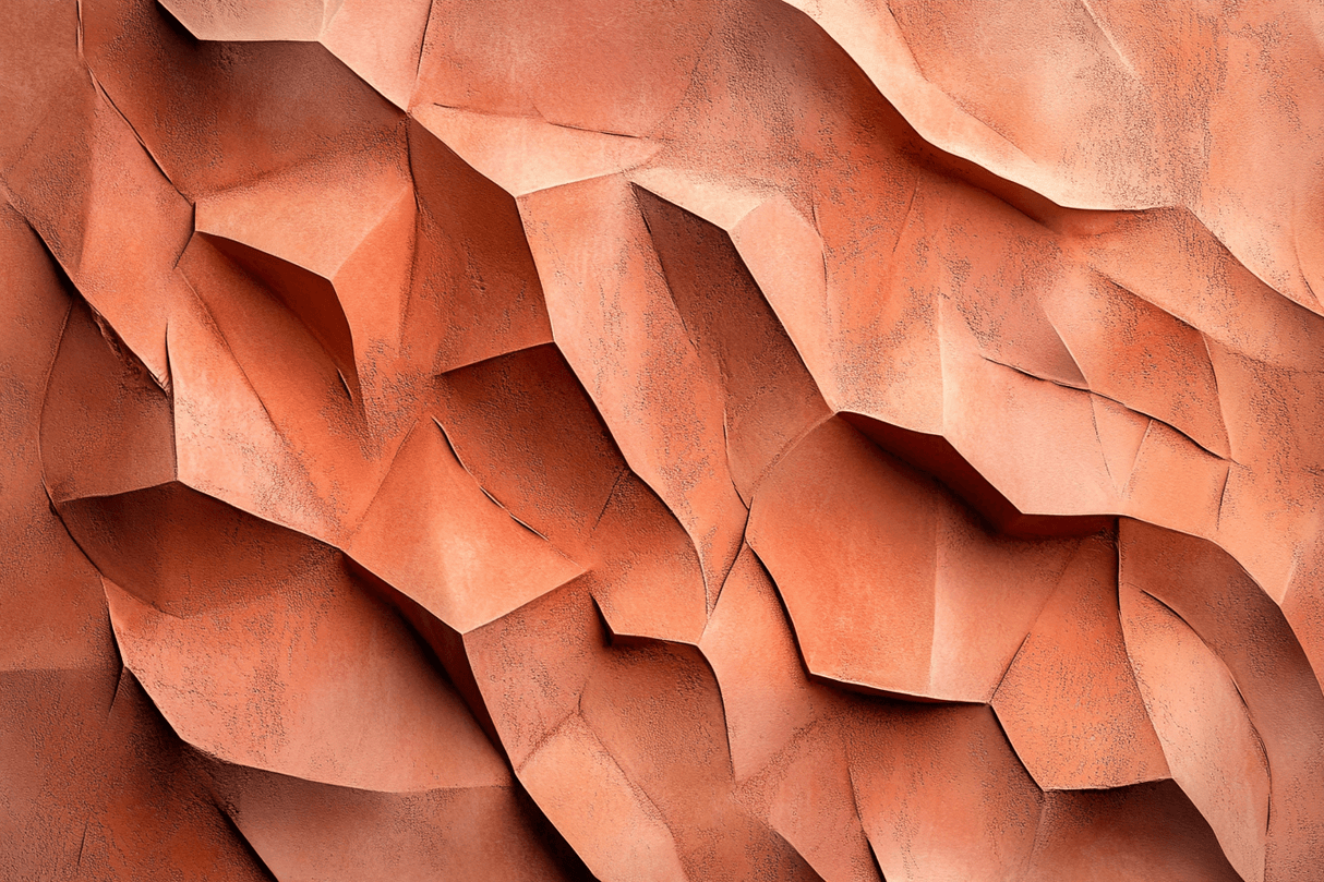3D Mural Wallpaper | Terracotta Sculptural Effect