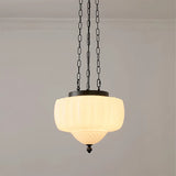 Modern Glass Pendant Light  White Dome Chain Hanging Design - Product detail 8