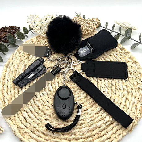 Personal Safety Keychain Set  9-Piece Multi-Tool Protection Kit - Product showcase