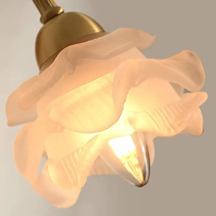 Vintage Flower Wall Light  Copper Base Glass Petal Design - Product detail 11
