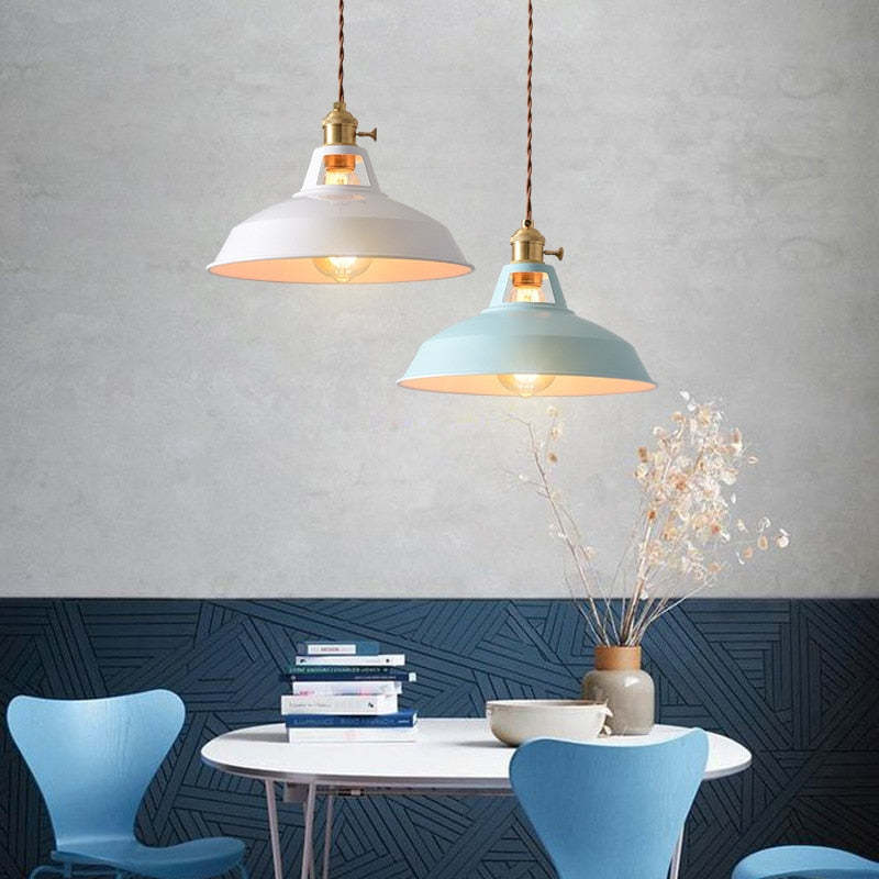 Industrial Pendant Light  Black Metal Dome Shade - Product detail 5