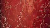 Cherry Blossom Mural Wallpaper | Red and Gold Asian Art