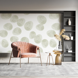 Geometric Mural Wallpaper | Soft Green Circles Pattern