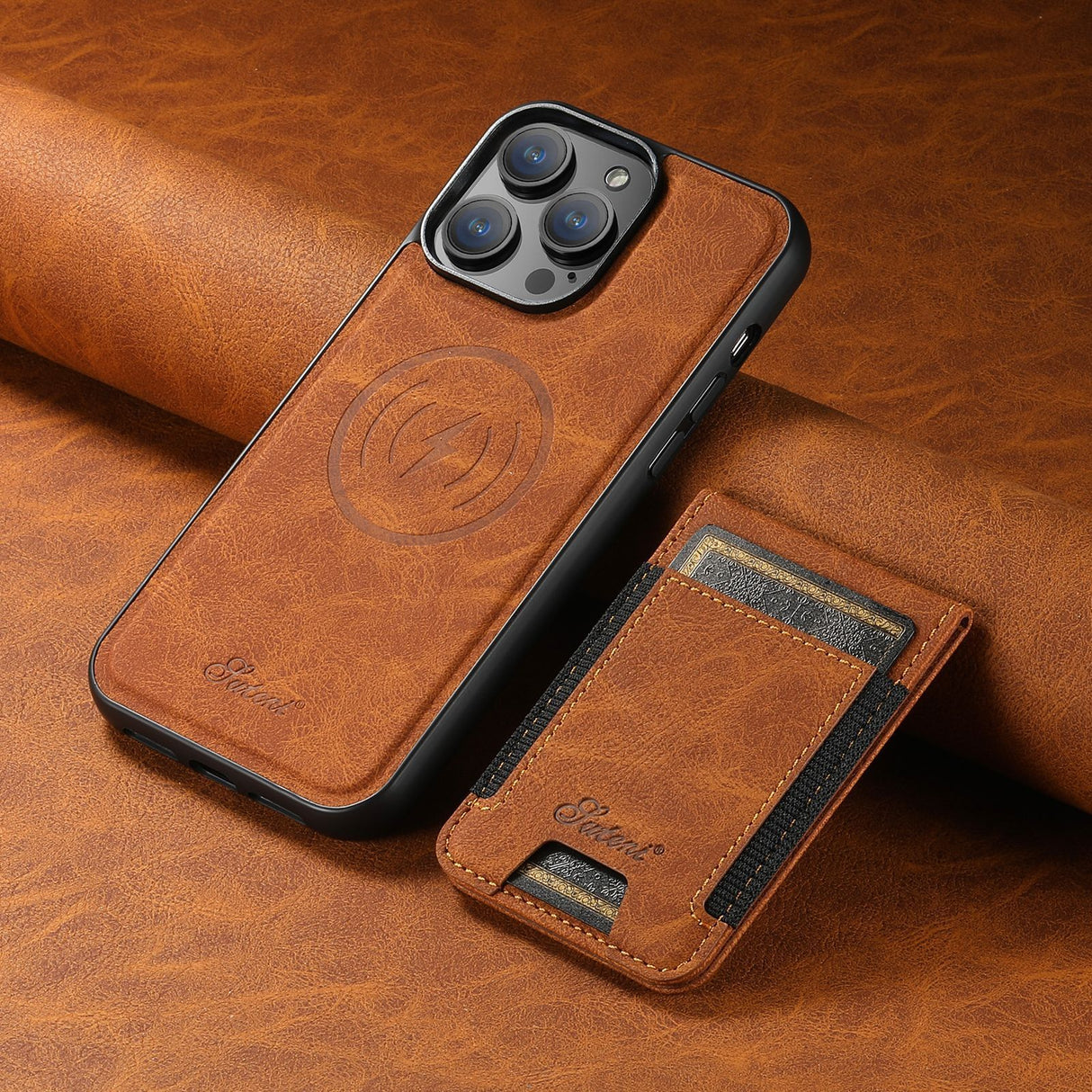 Leather Phone Wallet Case  Premium Card Holder Design - Product detail 5