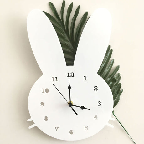 Nordic Bunny Wall Clock  Modern Wooden Design - Product showcase