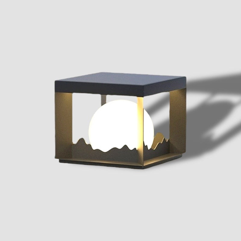 Modern Solar Wall Light  Cube Frame Mountain Silhouette - Product detail 15