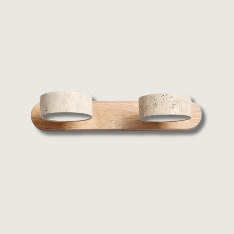 Modern LED Wall Lamp  Wood Stone Double Light Design - Product showcase