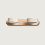 Modern LED Wall Lamp  Wood Stone Double Light Design - Product showcase
