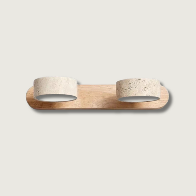 Modern LED Wall Lamp  Wood Stone Double Light Design - Product showcase