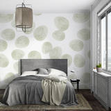 Geometric Mural Wallpaper | Soft Green Circles Pattern