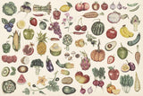 Kitchen Mural Wallpaper | Vintage Botanical Fruits and Vegetables