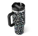 Insulated Travel Mug  Leopard Print Design with Handle  Straw - Product detail 15