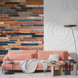Brick Mural Wallpaper | Industrial Terracotta and Navy Design