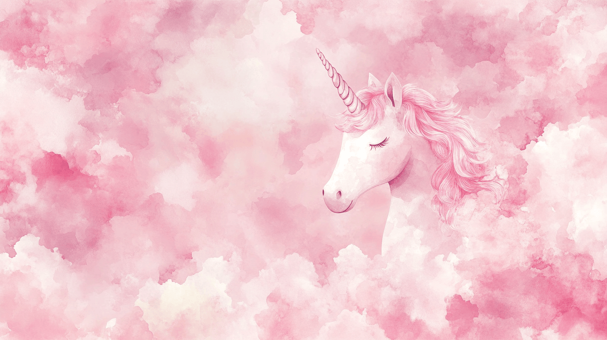 Unicorn Mural Wallpaper | Pink Clouds Dreamy Design