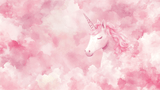Unicorn Mural Wallpaper | Pink Clouds Dreamy Design