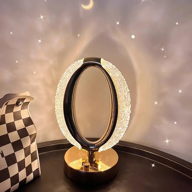 Modern Crystal Table Lamp  Oval LED Design - Detailed view