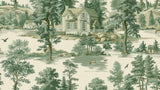 Vintage Mural Wallpaper | Pastoral Toile de Jouy in Green