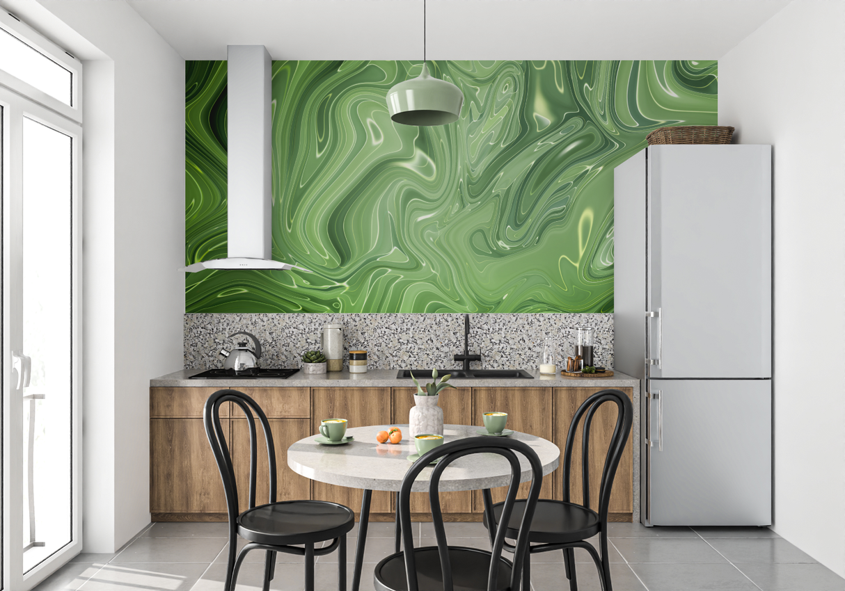 Abstract Mural Wallpaper | Terracotta Geometric Curves