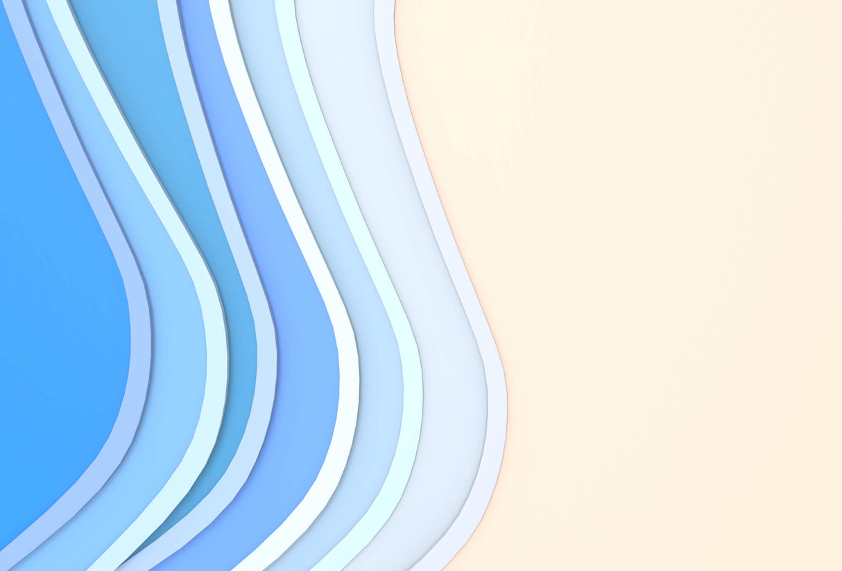 Abstract Mural Wallpaper | Blue Waves 3D Design