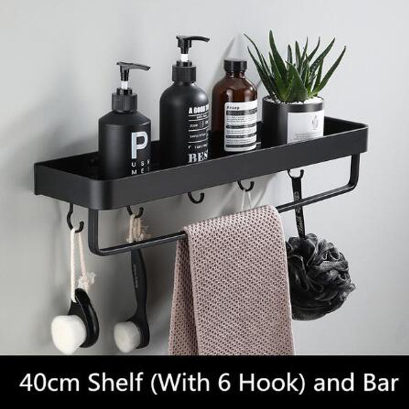 Modern Bathroom Wall Shelf  Black Space Aluminum Design - Product detail 10