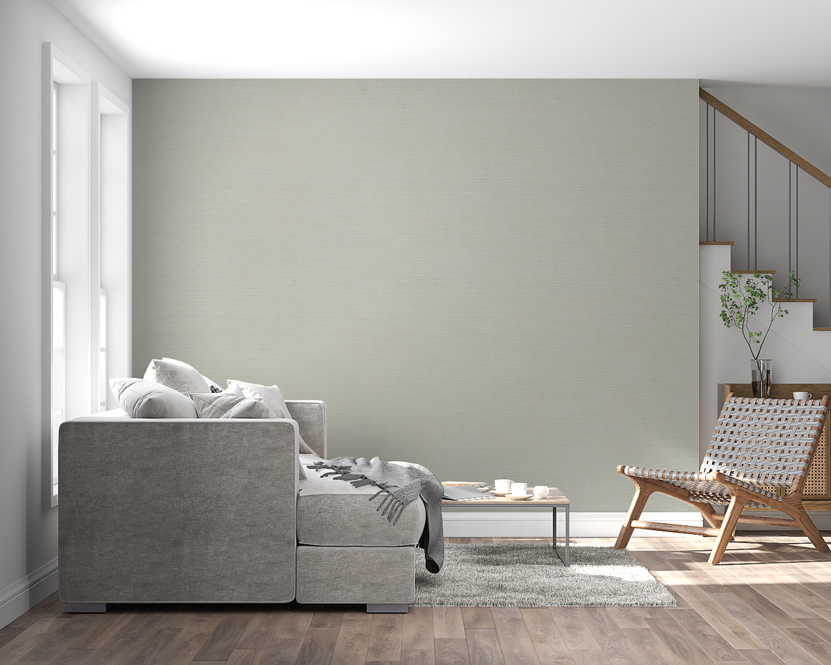 Minimalist Mural Wallpaper | Sage Green Textured Design