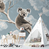 Koala Mural Wallpaper | Dreamy Sky and Tree Branch Design