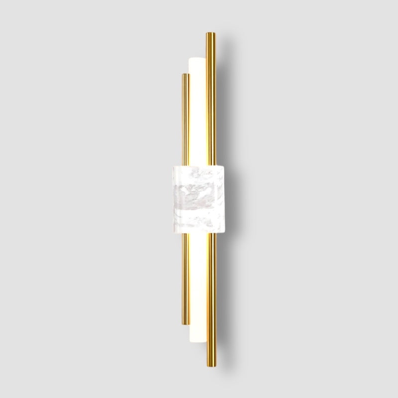 Modern Marble Wall Light  Gold Metal Linear Design - Product showcase