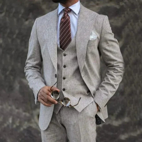 Modern Three-Piece Suit  Lime Green Wool Blend - Product detail 11