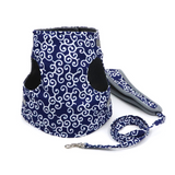 Japanese Pattern Cat Harness  Navy Blue Wave Design With Leash - Product detail 6