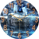 Modern Wall Clock  Neon Numbers Blue Marble Design - Product detail 8