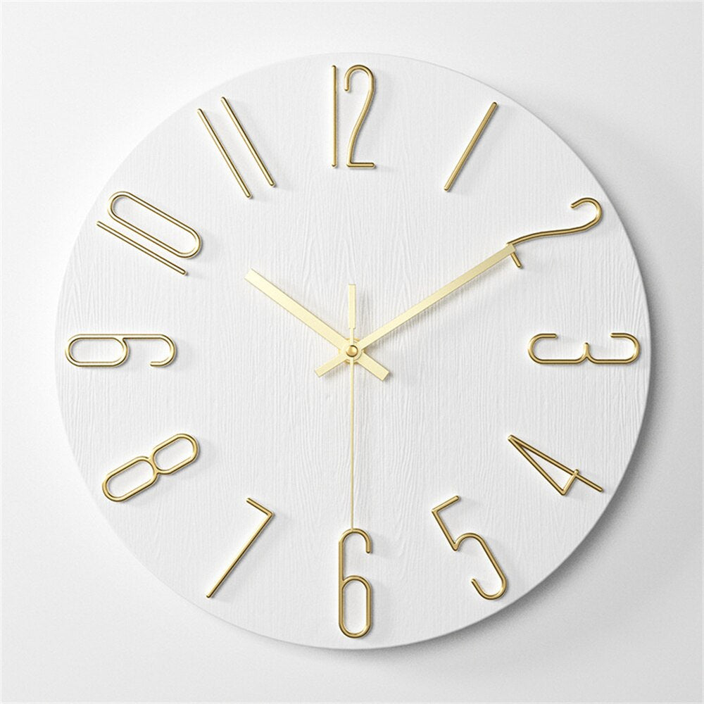 Modern Wall Clock  Blue Face Gold Numbers - Product detail 11