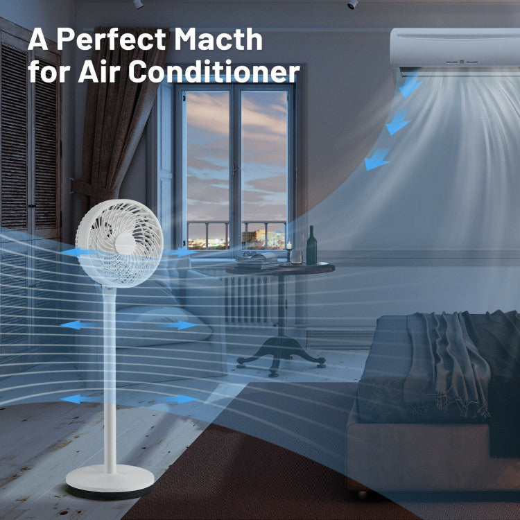 Smart Pedestal Fan  9-Inch Adjustable Height With Remote Control - Detailed view