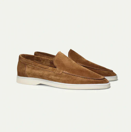 Classic Mens Suede Loafers  Dove Grey Slip-On Design - Product detail 10
