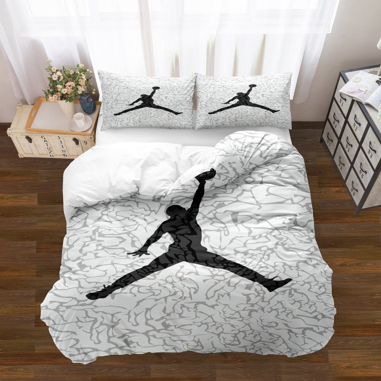 Basketball Duvet Set  Iconic Jump Design Pattern - Product example