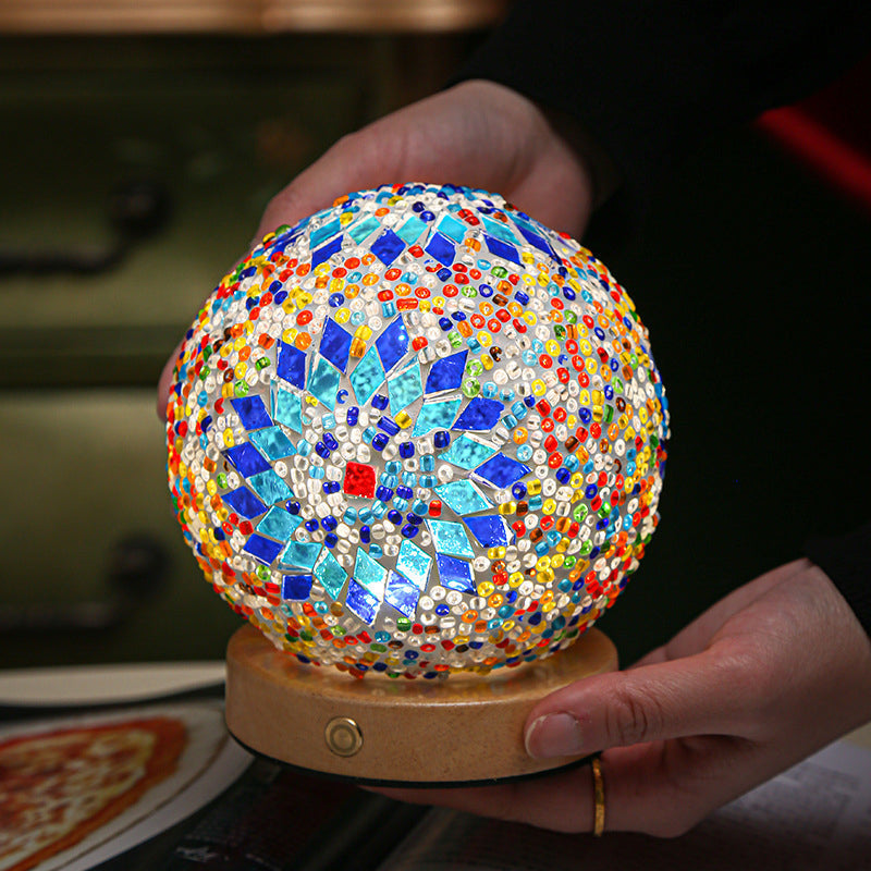 Mosaic Glass Table Lamp  LED Color Changing Night Light - Product detail 10