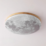 Modern LED Ceiling Light  Natural Wood Frame Design - Detailed view