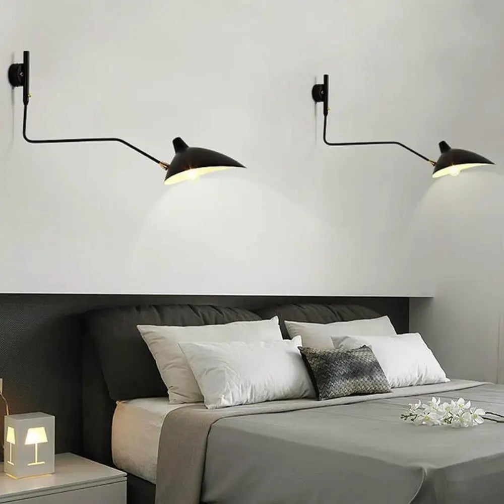 Modern Wall Light  Adjustable Arm Black Metal Sconce - Product detail 8