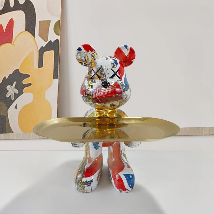 Designer Bear Tray Holder  Pink Gold Marble Effect - Product detail 10